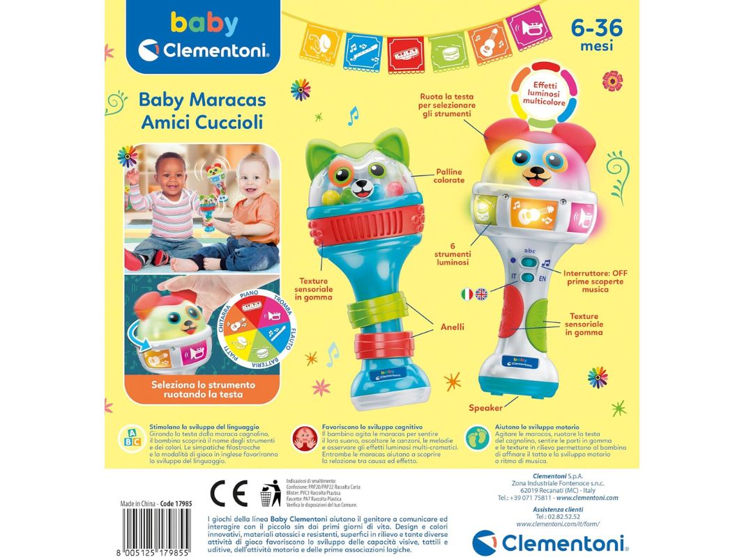 Clementoni Baby Baby Maracas Amici Cuccioli 6M+ - immagine 6