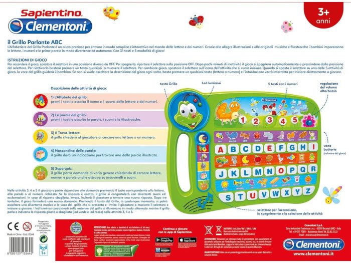 Clementoni Sapientino - Alfabetiere Grillo ABC - Gioco Educativo Parlante 3+ - immagine 4