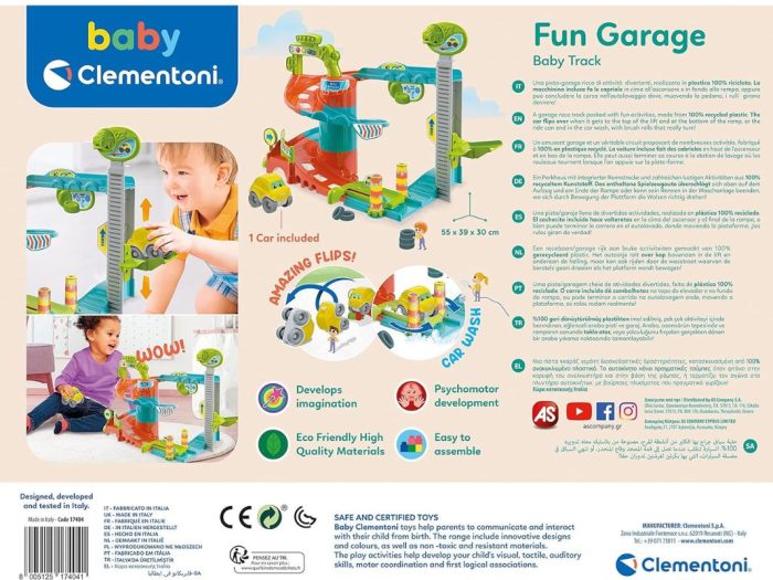 Clementoni - Fun Garage Baby Track, Box e Pista Macchinine 18m+ - immagine 7