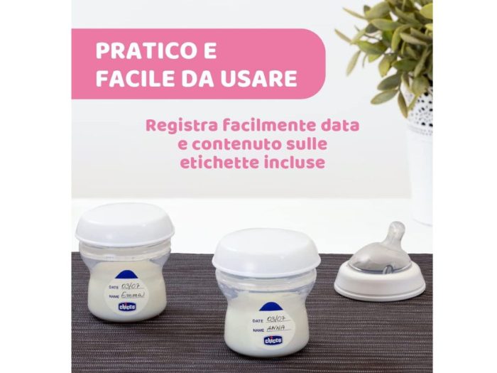 Chicco Contenitori per Latte Materno 4pz - immagine 4
