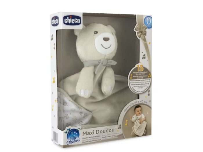Chicco Maxi Doudou – Peluche Musicale Morbido e Sensoriale per Neonati